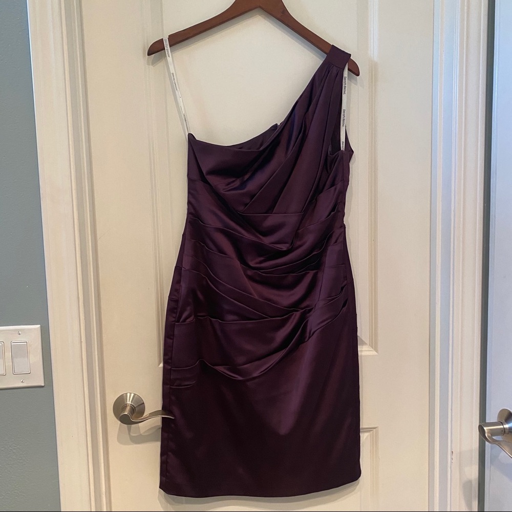 David’s Bridal one shoulder bridesmaid’s dress